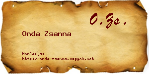Onda Zsanna névjegykártya